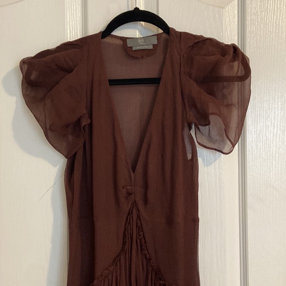 Alexander McQueen burgundy silk chiffon dress - Picture 3 of 7